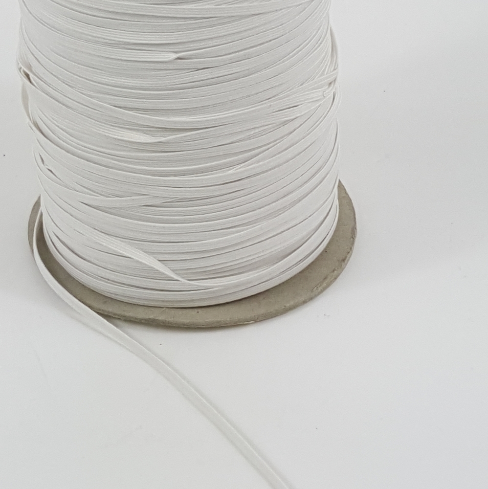 Elastic 1/8 10 Yards Elastic for Mask White